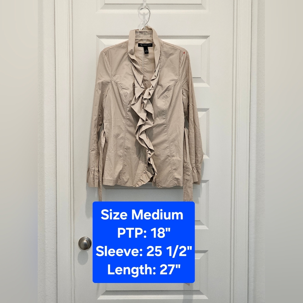 INC International Concepts Ruffled LS Jacket, GUC, Size Medium